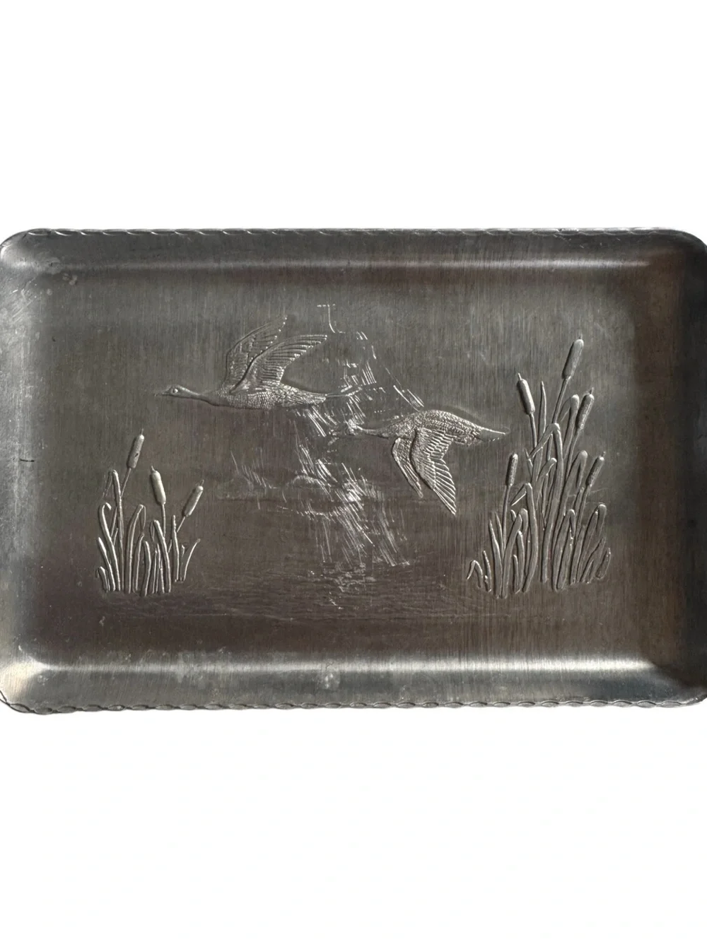 Vintag Metal Serving Tray Duck Hunting